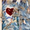 First Love tecnica mista su tel 40x40 cm